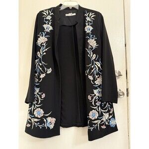 Peter Nygard black floral embroidered blazer 20W